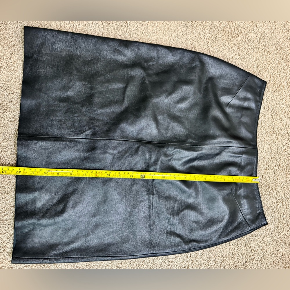 Wilsons Leather Pelle Studio Vintage Black Leather Pencil Skirt 8 - Picture 12 of 12
